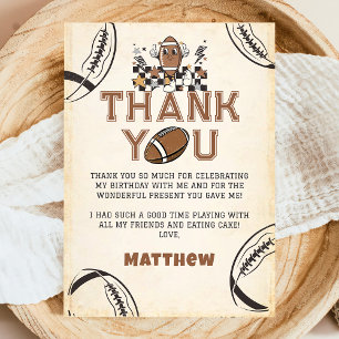 Remerciements Football vintage Anniversaire Carte de remerciemen