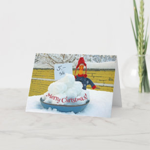 Remerciements Funny Chicken Selling Snowballs Carte de voeux!