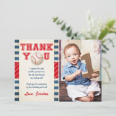 Remerciements Garçon d'anniversaire de base-ball de carte de (Debout devant)