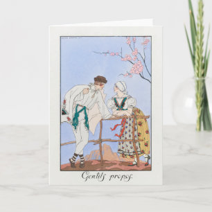 Remerciements George Barbier, carte de remerciement Art Déco