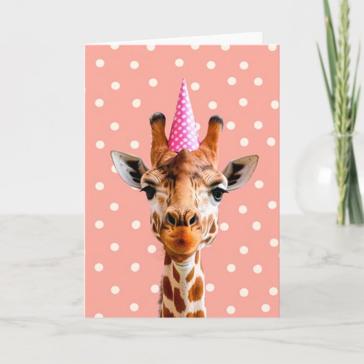 Remerciements Giraffe Anniversaire Carte de voeux (Devant)