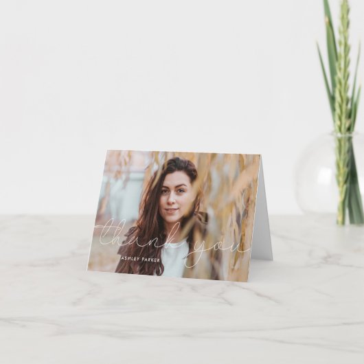 Remerciements Grad Script Graduate Photo carte de remerciements_ (Devant)