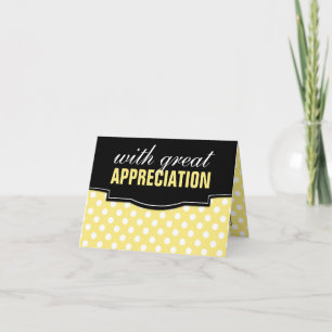 Remerciements Grande Appréciation Polka Jaune Carte de remerciem