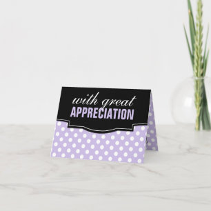 Remerciements Grande Appréciation Purple Polka Carte de remercie