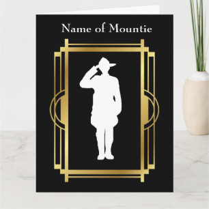 Remerciements Grande carte de retraite Silhouette de la Gendarme