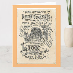 Remerciements Grande carte de voeux Vintage café Lion
