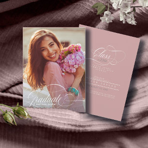 Remerciements Grande carte d'identité de diplômé en calligraphie