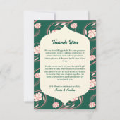 Remerciements Green Lotus Lanterns Mariage indien Carte de remer (Devant)