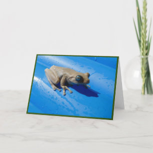 Remerciements Grenouille au lait sur la carte de voeux pliée flo