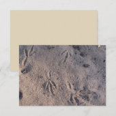 Remerciements Grue de sable dans le sable sur une carte (Devant / Derrière)