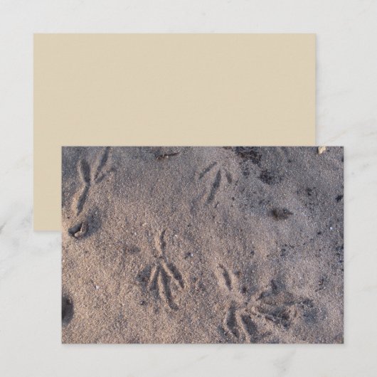 Remerciements Grue de sable dans le sable sur une carte (Devant / Derrière)