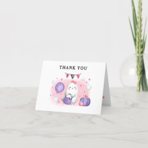 Remerciements Halloween fille Baby shower rose Carte de remercie