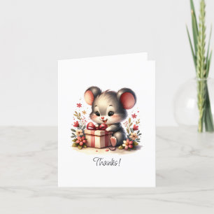 Remerciements Happy Cute Mouse Custom Folt Carte de remerciement