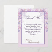 Remerciements hortensia PLAT de pourpre du carte de (Devant / Derrière)