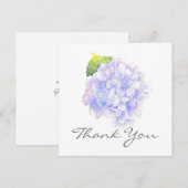 Remerciements Hydrangea Aquarelle Vignette Carte de remerciement (Devant / Derrière)