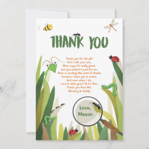 Remerciements Insectes de carte d'insertion d'anniversaire de