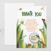 Remerciements Insectes de carte d'insertion d'anniversaire de (Devant / Derrière)