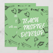 Remerciements INSPIRE DE L'ENSEIGNEMENT DÉVELOPPER carte de prof (Devant / Derrière)