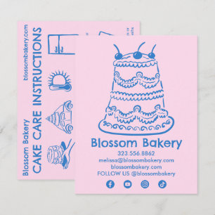 Remerciements Instructions de carte de soin de gâteau Boulangeri