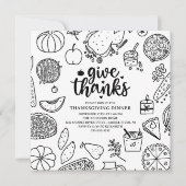 Remerciements Invitation au dîner de Thanksgiving (Devant)