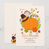 Remerciements Invitation au dîner de Thanksgiving (Devant / Derrière)