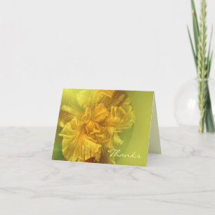 Remerciements Iris fleurie gros plan peint jaune carte de remerc