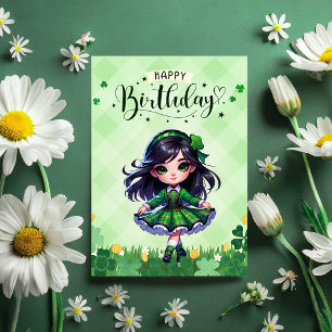 Remerciements Irish Dancing Lass Carte de voeux Anniversaire