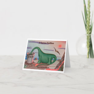 REMERCIEMENTS J'ADORE LA CARTE DE SALUT DE CAFÉ JAVASAURUS