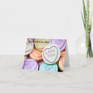 Remerciements "Je t'aime" Coeur de l'amour bonbons Carte de vœux