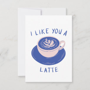 Remerciements Je vous aime une carte de café en latte