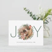 Remerciements Joie Noël Wreath Joyeux Carte photo de vacances (Debout devant)
