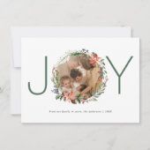 Remerciements Joie Noël Wreath Joyeux Carte photo de vacances (Devant)