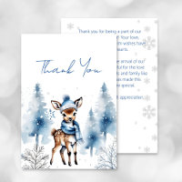 Joli cerf Winter garçons baby shower carte de reme