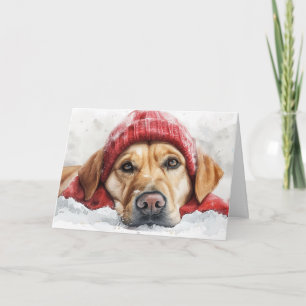 Remerciements Jolie carte de Noël de chien de laboratoire en cha
