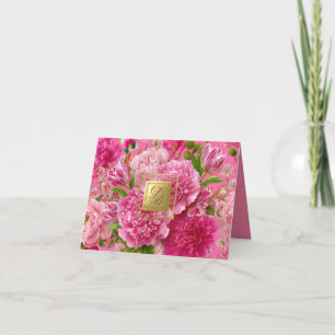 Remerciements Jolie carte de remerciement à monogramme floral ro