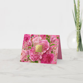 Remerciements Jolie carte de remerciement à monogramme floral ro