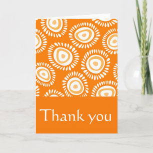 Remerciements Jolie carte de remerciement aux fleurs funky orang