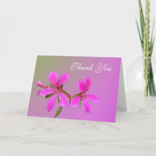 Remerciements jolie carte de remerciement de fleur de jardin ros