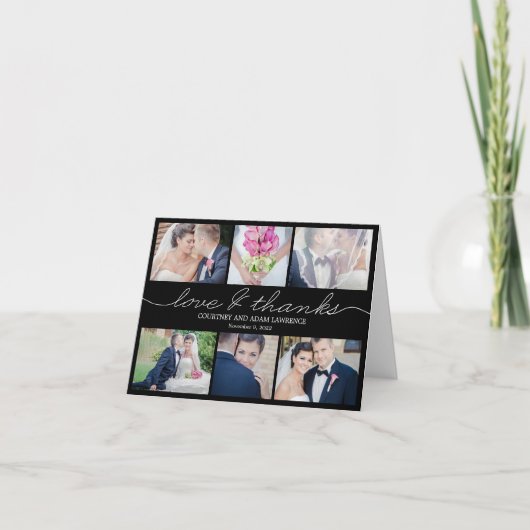 Remerciements Jolie carte de remerciement de mariage écrite - No (Devant)