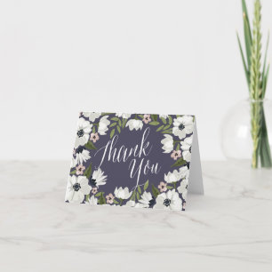 Remerciements Jolie carte de remerciement florale - violet