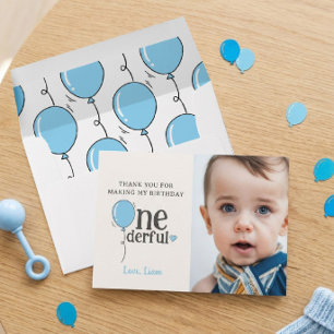 Remerciements Jolie carte de remerciement Onederful avec photo d