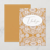 Jolie carte de remerciement plate en dentelle vint