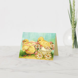 Remerciements jolie carte vintage de pâques
