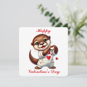 Remerciements Jolie loutre - Carte de la Saint-Valentin