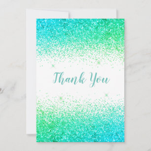 Remerciements Jolie Parties scintillant verte Simple Carte de re