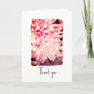 Remerciements Jolies Pétales de Fleur Roses Carte de Remerciemen