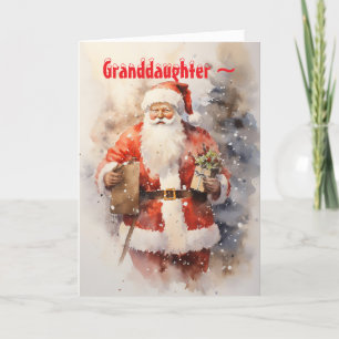 REMERCIEMENTS JOLLY SANTA - PETITE-FILLE - CARTE DE NOËL