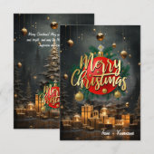 Remerciements Joyeuse carte de Noël (Devant / Derrière)