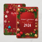 Remerciements "Joyeuse carte de Noël : 'Joyeux Noël 2024 ! '" (Devant / Derrière)