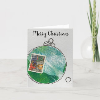 Remerciements Joyeuse carte de Noël - ornement dessiné à la main